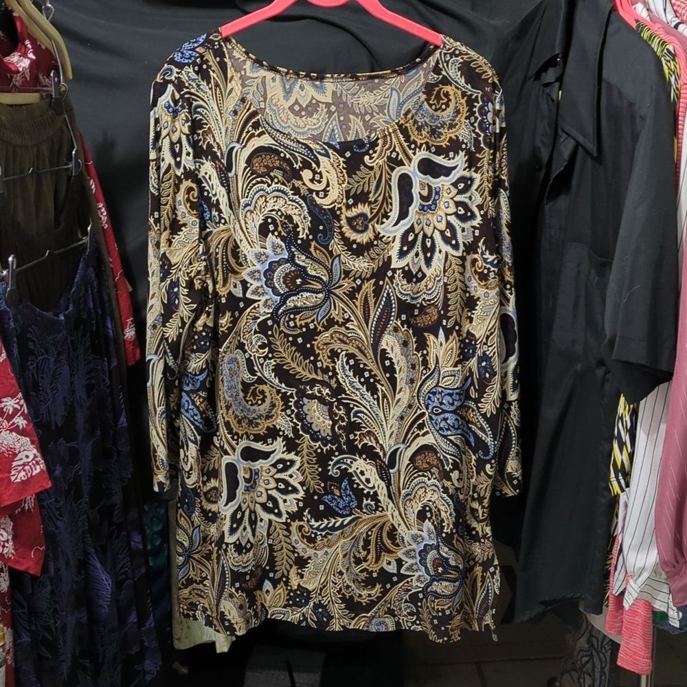 Tunic paisley top no tag see description for measurements (InvW014)